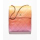 CHANEL Large Hobo Bag Pink Orange Yellow Gradient Calfskin Gold Tone Metal