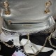 CHANEL Flap Bag Star Coin Purse Silver Mirror Calfskin Metallic Calfskin Gold Tone Metal