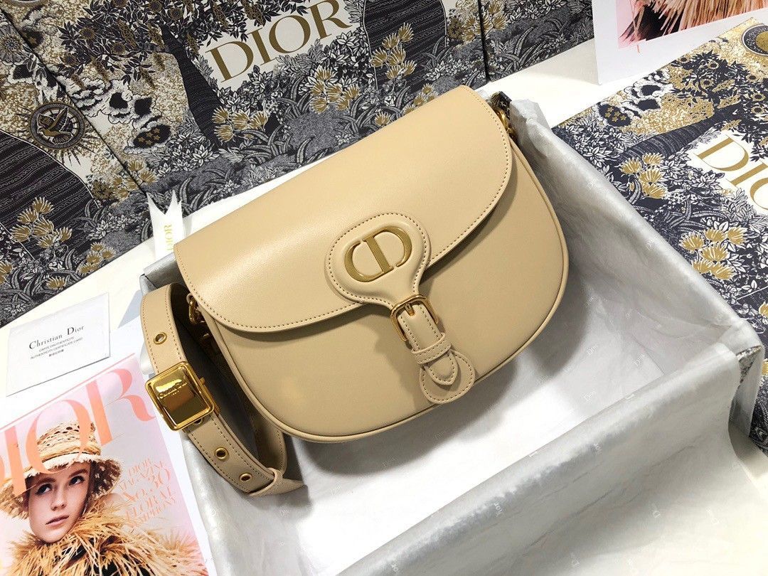 Dior Bobby Medium Bag In Beige Box Calfskin