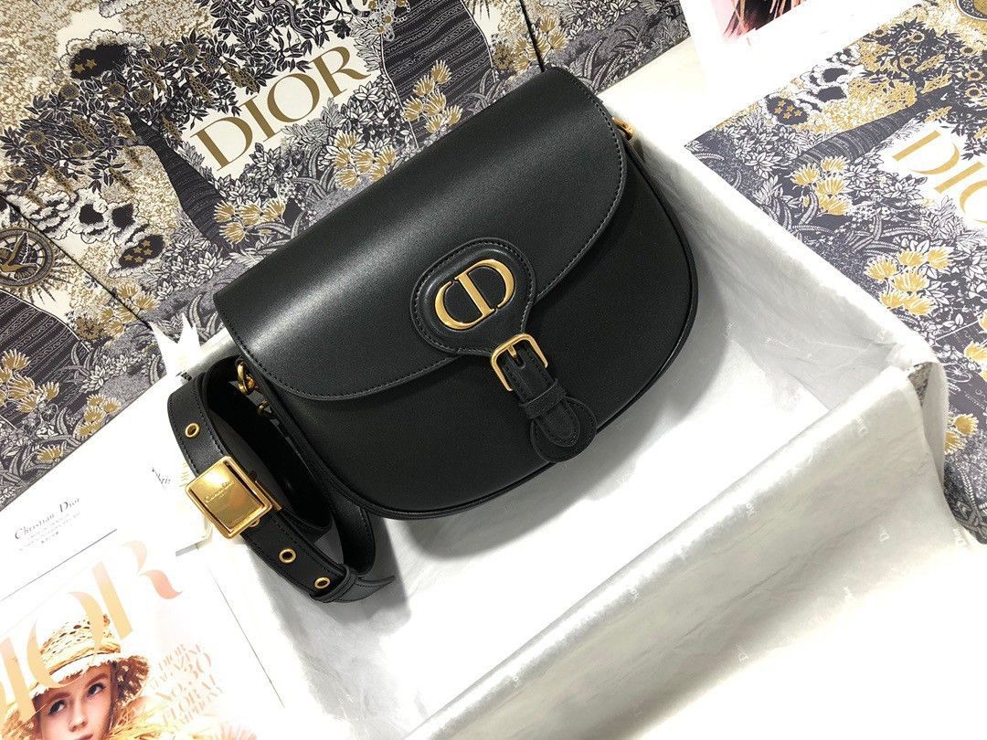 Dior Bobby Medium Bag In Black Box Calfskin