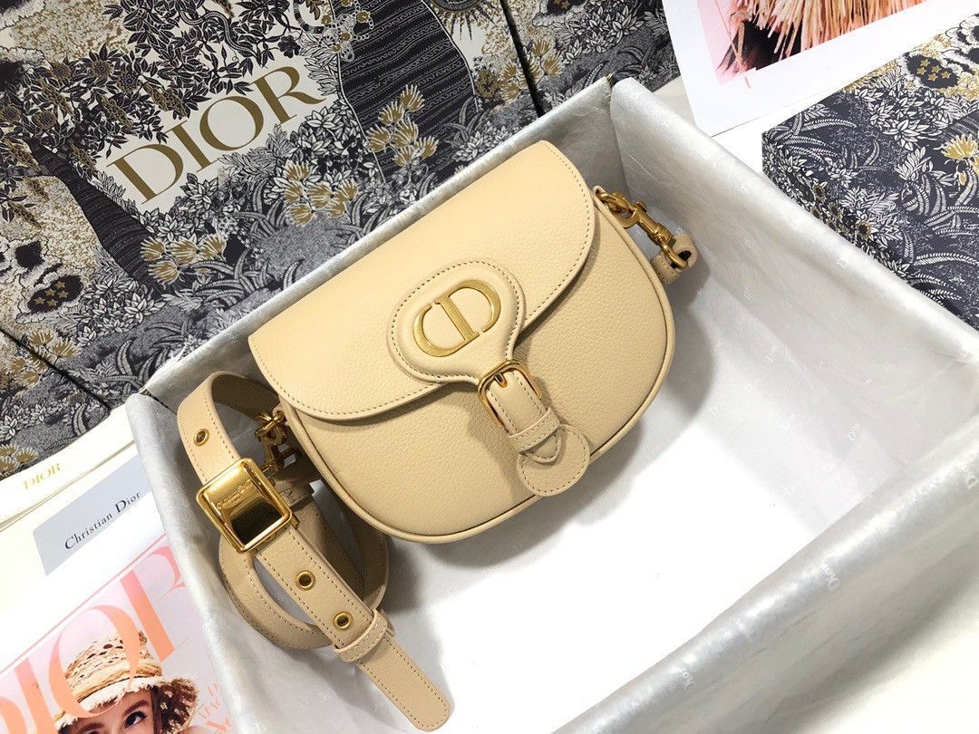 Dior Bobby Medium Bag In Beige Grained Calfskin