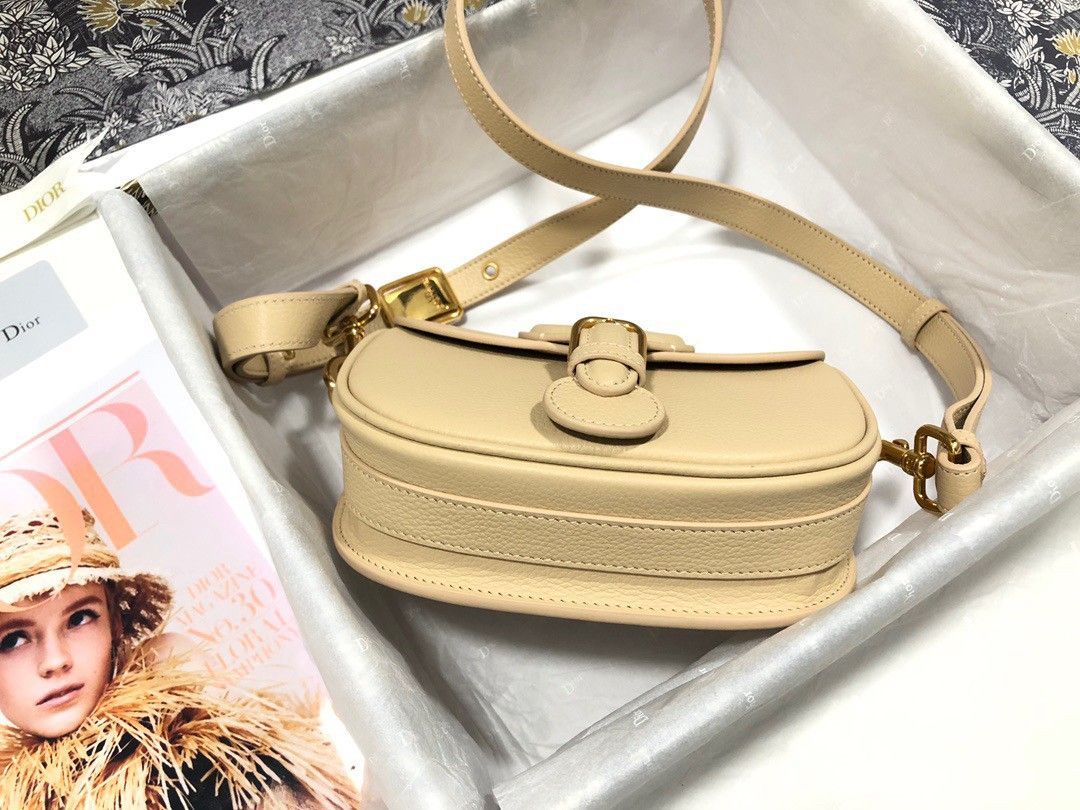 Dior Bobby Medium Bag In Beige Grained Calfskin