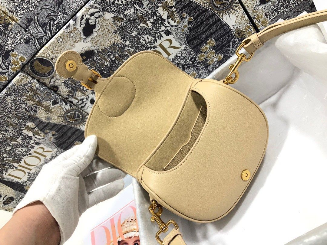 Dior Bobby Medium Bag In Beige Grained Calfskin