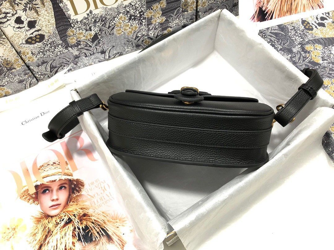 Dior Bobby Medium Bag In Black Grained Calfskin