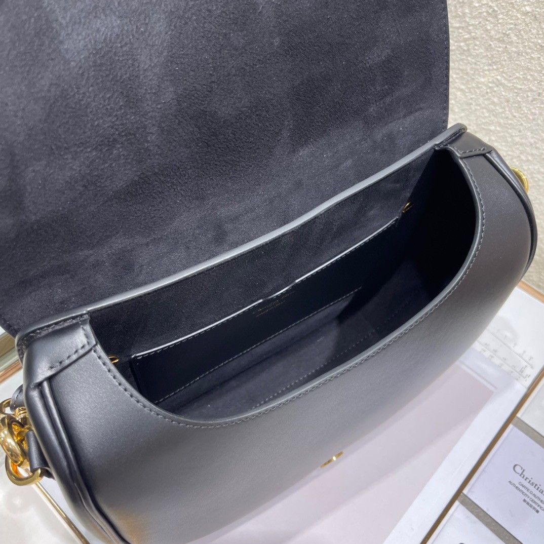 Dior Bobby Large Bag In Black Box Calfskin