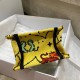 Dior Mini Book Tote Phone Bag In Yellow Pixel Zodiac Embroidery