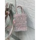 Dior Mini Dioriviera Book Tote Phone Bag In Pink Toile de Jouy Reverse Embroidery