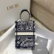 Dior Mini Book Tote Phone Bag In Blue Toile de Jouy Reverse Embroidery