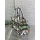 Dior Mini Book Tote with Strap in White Toile de Jouy Mexico Embroidery