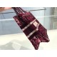 Dior Mini Book Tote Bag In Bordeaux Velvet Oblique Embroidered