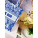 Dior Small Book Tote Bag In Blue Transparent Toile de Jouy Canvas