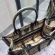 Dior Medium Book Tote Bag In Black and Beige Bayadère Embroidered