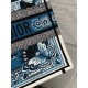 Dior Medium Book Tote Bag in Blue Butterfly Bandana Embroidery