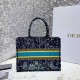 Dior Medium Book Tote Bag In Blue Dior Constellation Embroidery