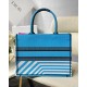 Dior Medium Book Tote Bag In Blue D-Jungle Pop Embroidery