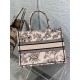 Dior Medium Book Tote Bag In Powder Pink Jardin Botanique Embroidery