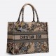 Dior Medium Book Tote Bag In Beige Jardin d'Hiver Embroidery