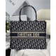 Dior Medium Book Tote Bag In Blue Dior Oblique Embroidery