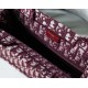 Dior Medium Book Tote Bag In Bordeaux Dior Oblique Embroidery