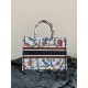 Dior Medium Book Tote Bag In White Dior Petites Fleurs Embroidery