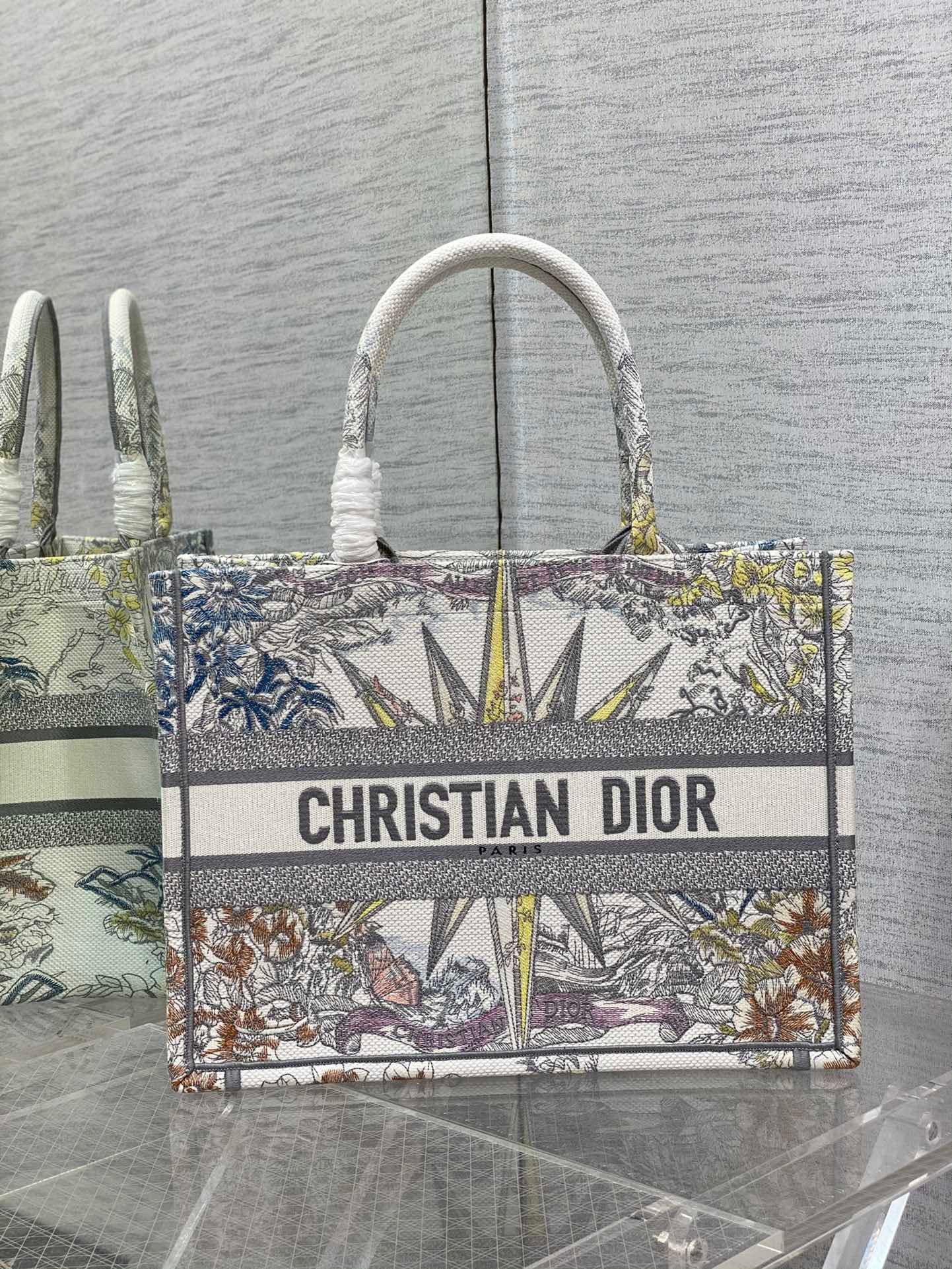 Dior Medium Book Tote Bag In Multicolor Rêve d'Infini Embroidery