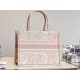 Dior Medium Book Tote Bag In Pink Toile De Jouy Embroidery