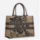 Dior Medium Book Tote Bag In Macro Toile de Jouy Tiger Embroidery