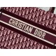 Dior Medium Book Tote Bag In Bordeaux Velvet Oblique Embroidered