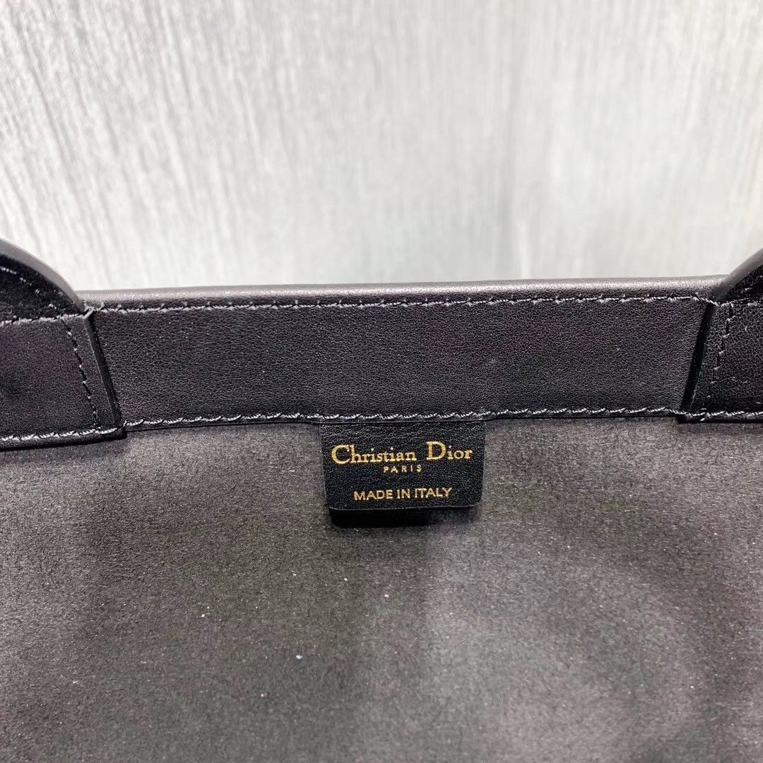 Dior Large Book Tote Bag In Black Smooth Calfskin