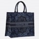 Dior Large Book Tote Bag In Blue KaleiDiorscopic Embroidered Cotton