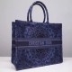 Dior Large Book Tote Bag In Blue KaleiDiorscopic Embroidered Cotton