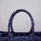 Dior Large Book Tote Bag In Blue KaleiDiorscopic Embroidered Cotton