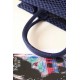 Dior Large Book Tote Bag In Blue Mesh Embroidery