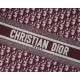 Dior Large Book Tote Bag In Bordeaux Dior Oblique Embroidery