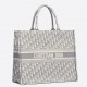 Dior Large Book Tote Bag In Grey Dior Oblique Embroidery