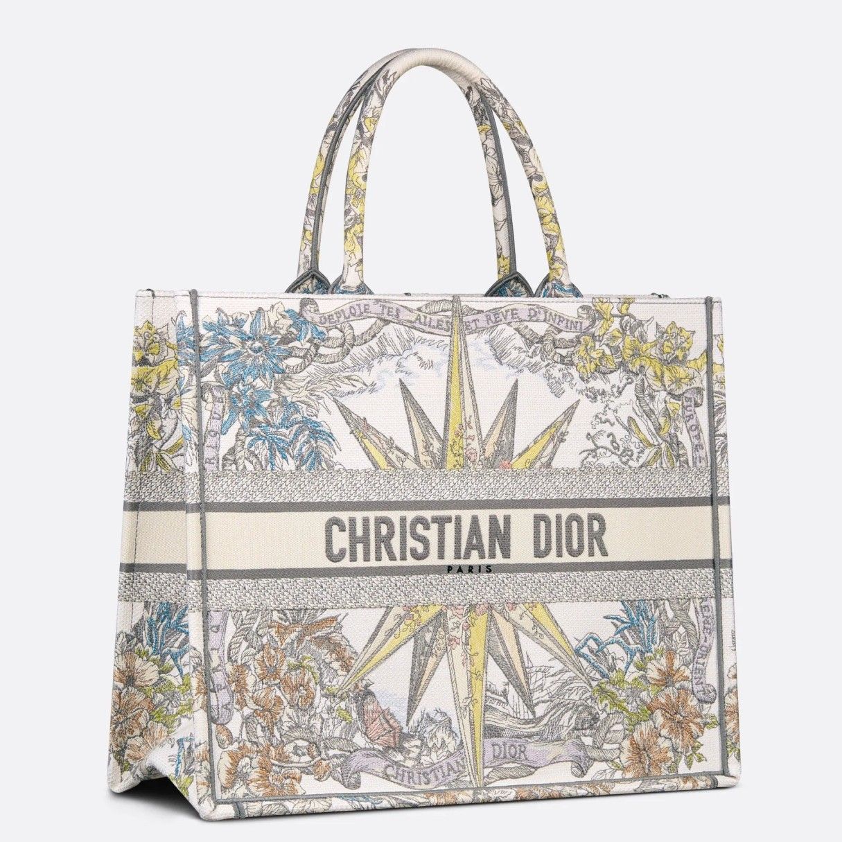 Dior Large Dior Book Tote In Multicolor Rêve d'Infini Embroidery