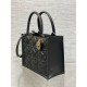 Dior Small Book Tote Bag with Strap in Black Macrocannage Calfskin