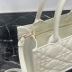 Dior Small Book Tote Bag with Strap in White Macrocannage Calfskin