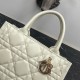 Dior Small Book Tote Bag with Strap in White Macrocannage Calfskin