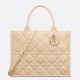 Dior Medium Book Tote Bag with Strap in Beige Macrocannage Calfskin