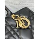 Dior Medium Book Tote Bag with Strap in Black Macrocannage Calfskin