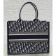 Dior Medium Book Tote Bag with Strap in Blue Dior Oblique Canvas