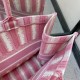 Dior Large Book Tote Bag In Pink Stripes Embroidery