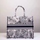 Dior Large Book Tote Bag In Toile de Jouy Carnivora Motif