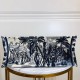 Dior Large Book Tote Bag In Blue Palm Tree Toile de Jouy Embroidery