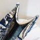 Dior Large Book Tote Bag In Blue Palm Tree Toile de Jouy Embroidery