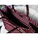 Dior Large Book Tote Bag In Bordeaux Oblique Embroidered Velvet