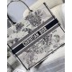 Dior Large Book Tote Bag In White Toile de Jouy Zodiac Embroidery