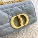 Dior Caro Micro Bag In Blue Cannage Calfskin