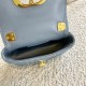 Dior Caro Micro Bag In Blue Cannage Calfskin